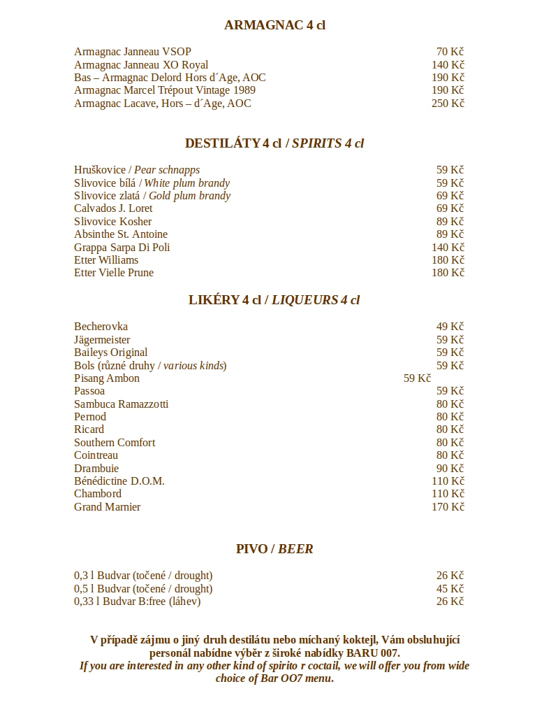 napojove menu